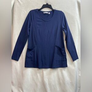Isaac Mizrahi Navy/deep blue Long Sleeve Women's Top